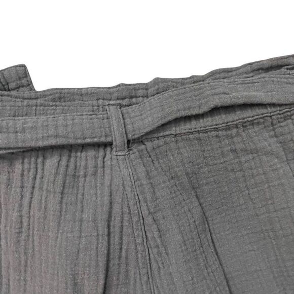 Cat & Jack Girls Gray Cotton Gauze Jogger Pants Size 6/6X Belted Pull-On Casual - Picture 10 of 13